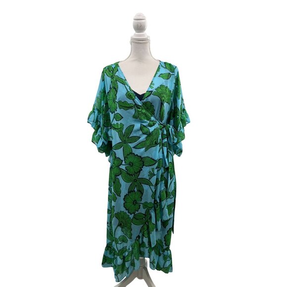 Cabi Derby Wrap Dress with Slip Dress Womens Size Small Style 5815 Tidal Floral - Picture 3 of 16
